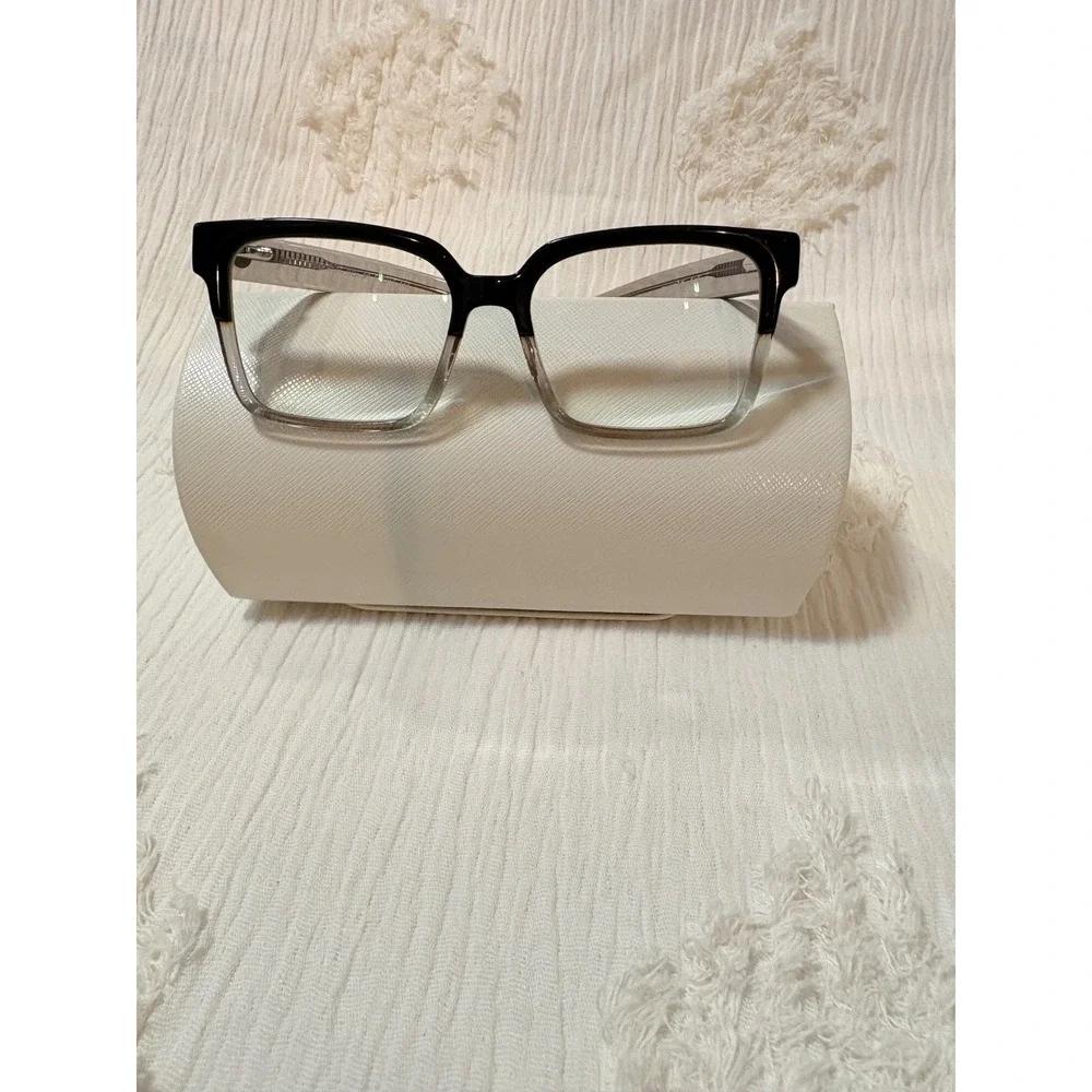 DI VALDI Hand Made Frame Eyeglasses Glasses Black Clear Gradient Square Women‎